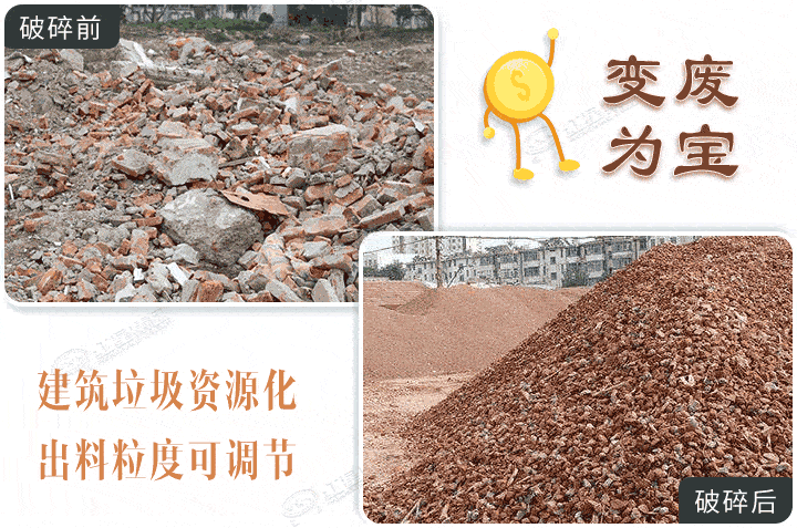 建筑垃圾破碎前后，還能運用到建筑骨料中